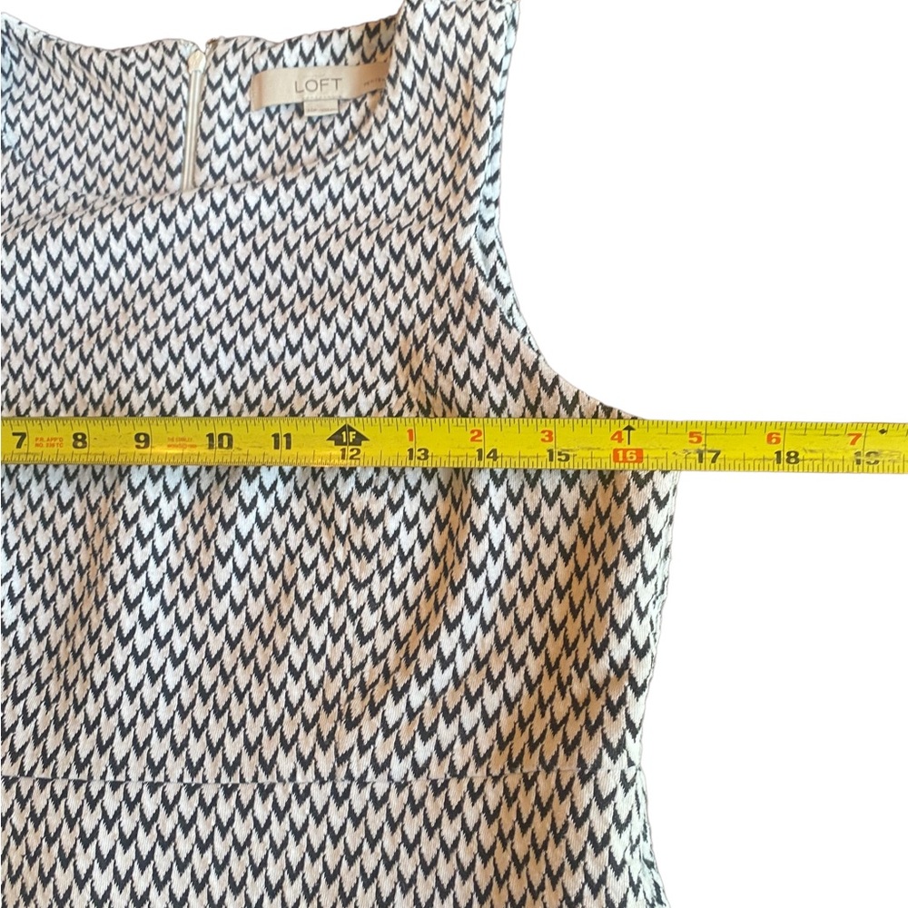LOFT Black and White Sleeveless A Line Dress - Picture 7 of 12